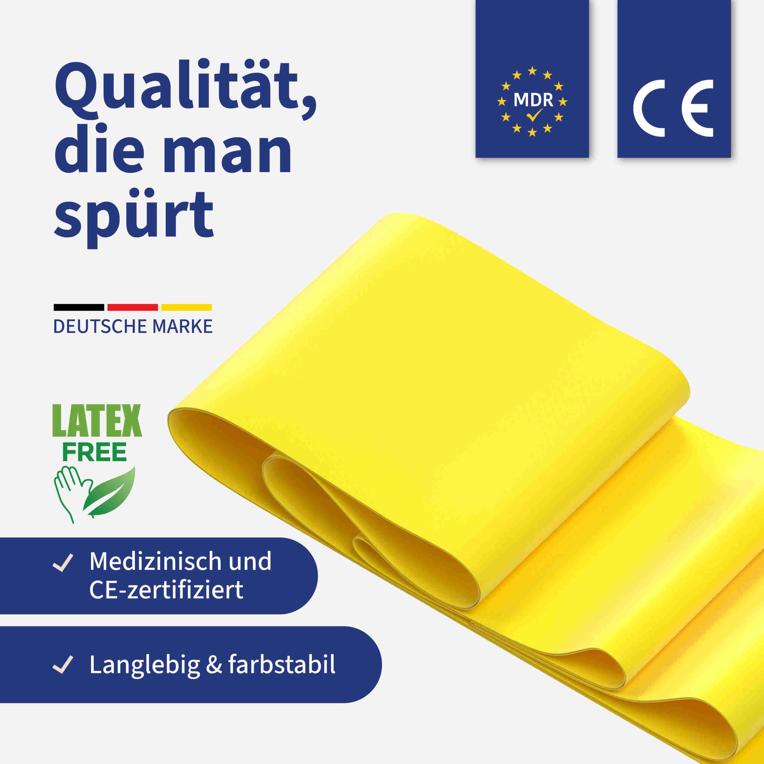 Theraband Trendy Limite Medical Fitnessband Yellow quality marks