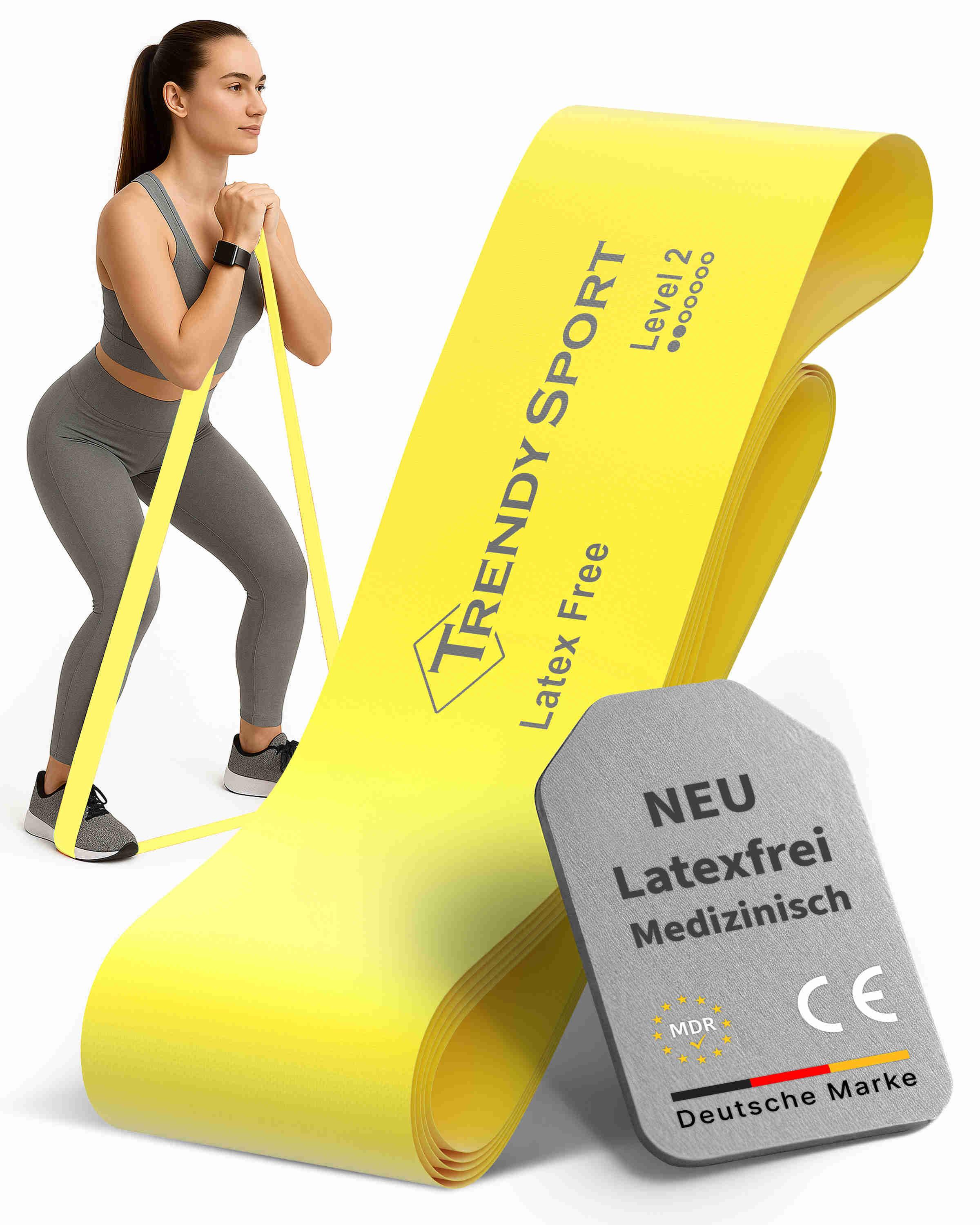 Theraband Trendy Limite Medical Titel picture fitnessband yellow with women