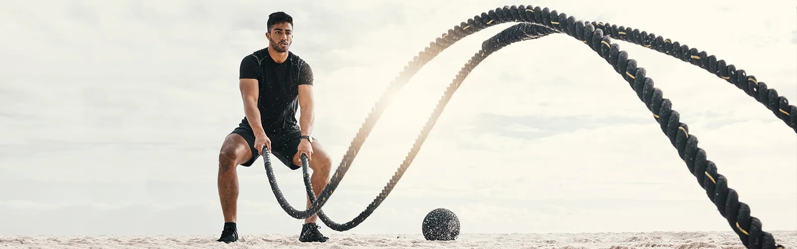 Battle Rope Training am Strand