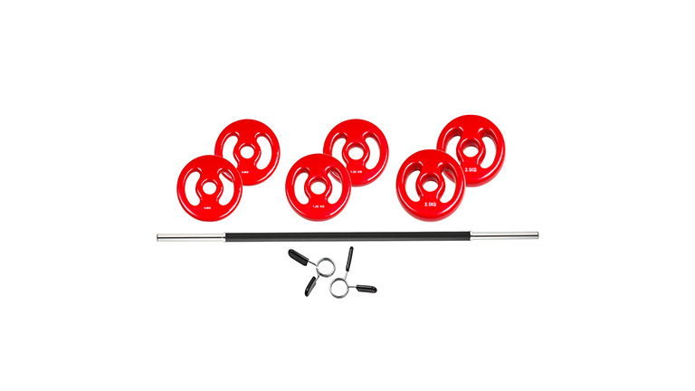 Pump Set Pesos Aperto Klein 9,5kg Rot inkl. Stange und Federverschluss
