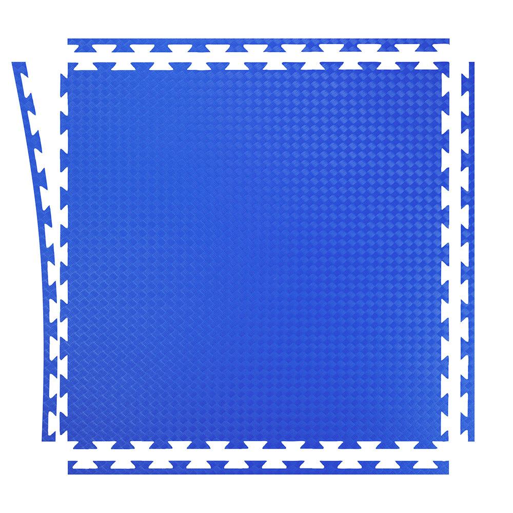 Martial arts mat Double Competition Profi Blue Red with edges exploded view