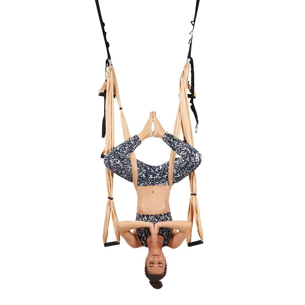 Aerial Yoga Hammackos Impulso with Model in reversal posture Aerial Yoga Hammackos Impulso with Model in reversal posture