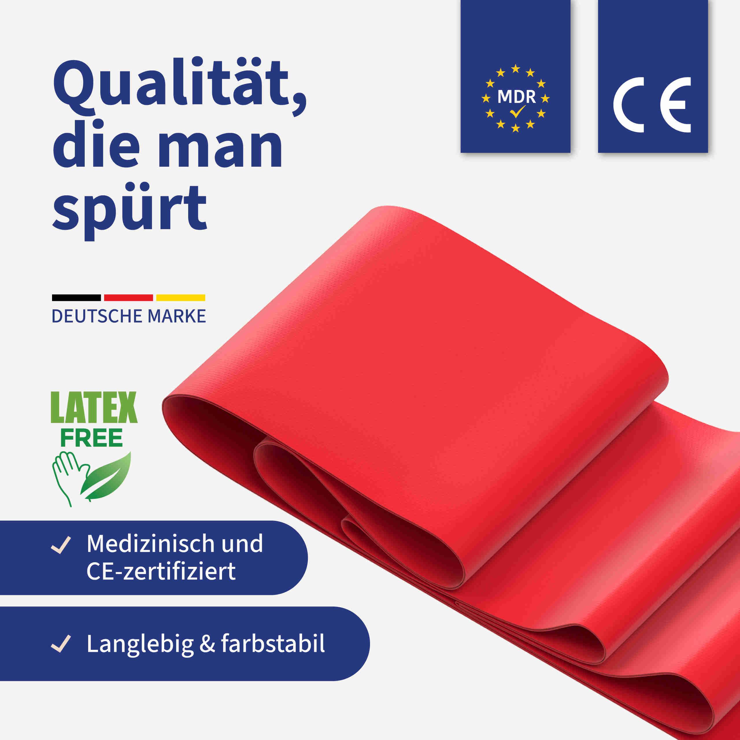 Theraband Trendy Limite Medical Fitnessband Rot Qualitätsmerkmale