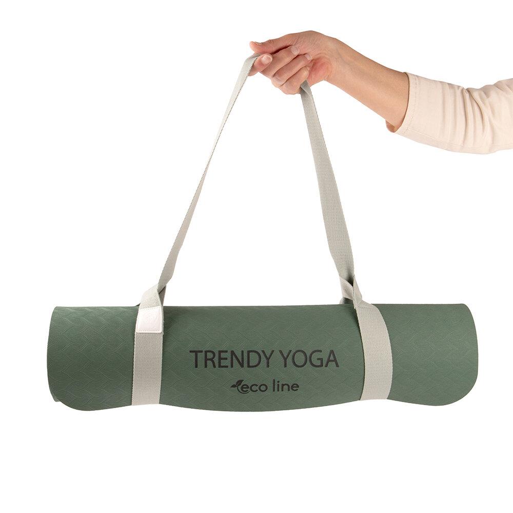 Yoga mat YogaMat Eco Set with carrying strap and model holding mat